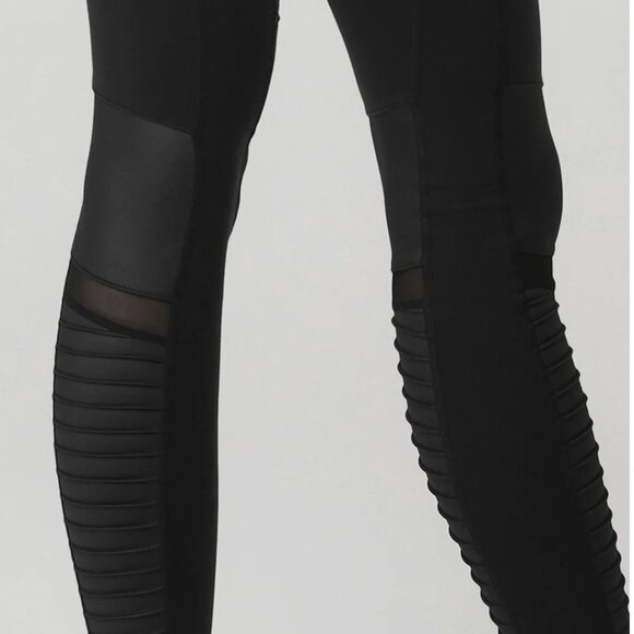 Alo Yoga Black Moto Textured Leggings Women's Size Small - Picture 7 of 7